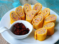 <b>猪肉鸡蛋铜钱卷 做法步骤</b>